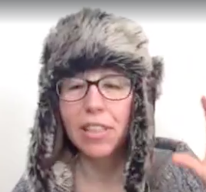 Me wearing a strange hat on Facebook Live